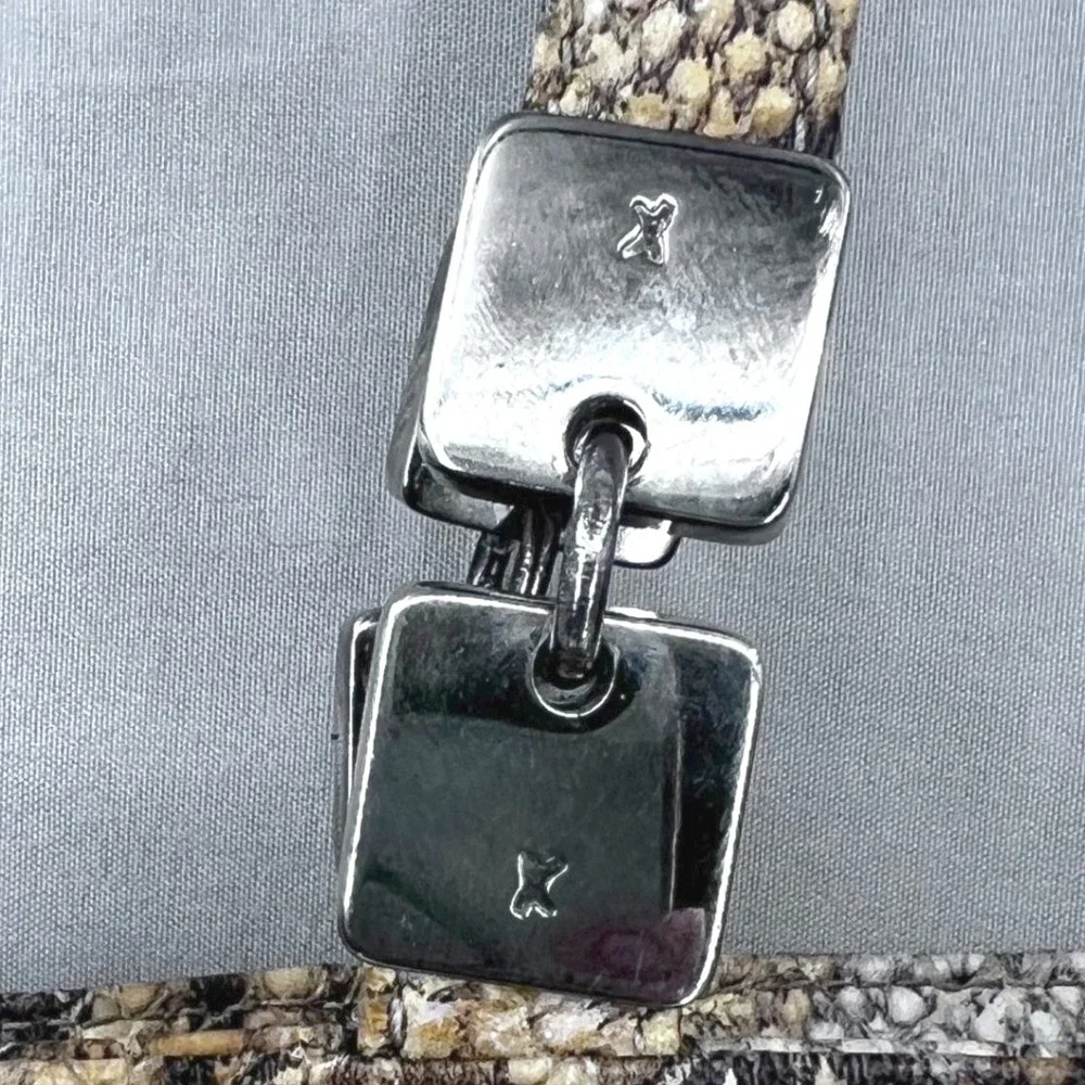 Vintage Paloma Picasso‎ Snakeskin Print Leather Shoulder Tote Bag Italy 90's